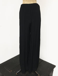 PREORDER - Solid Black Retro 1940s Style High Waisted Palazzo Pants