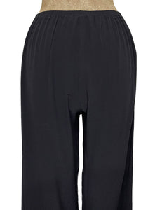 Solid Black 1930s Style Louise Lounge Capri Pant