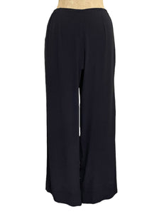 Solid Black 1930s Style Louise Lounge Capri Pant