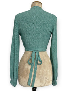 Spearmint Pixie Dot Babaloo Drama Sleeve Wrap Top