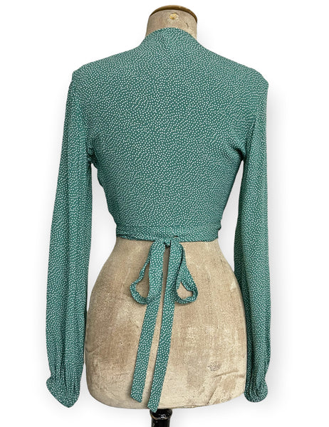 Spearmint Pixie Dot Babaloo Drama Sleeve Wrap Top