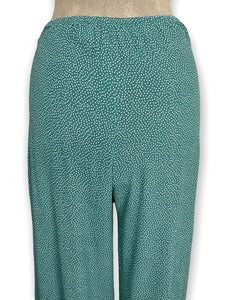 Spearmint Green Pixie Dot 1940s Style High Waisted Palazzo Pants