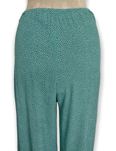 Spearmint Green Pixie Dot 1940s Style High Waisted Palazzo Pants