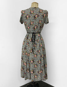 Colorful Sweet Ragtime Floral Print Retro Rita Dress - FINAL SALE