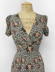 Colorful Sweet Ragtime Floral Print Retro Rita Dress - FINAL SALE
