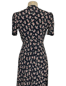 Sweet Corsage Floral 1930s Long Peignoir Harlow Robe