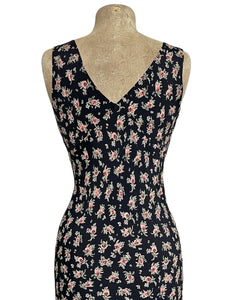 Sweet Corsage Floral 1930s Style Harlow Long Slip Dress