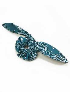 Teal Green Bandana Scrunchie & Tie