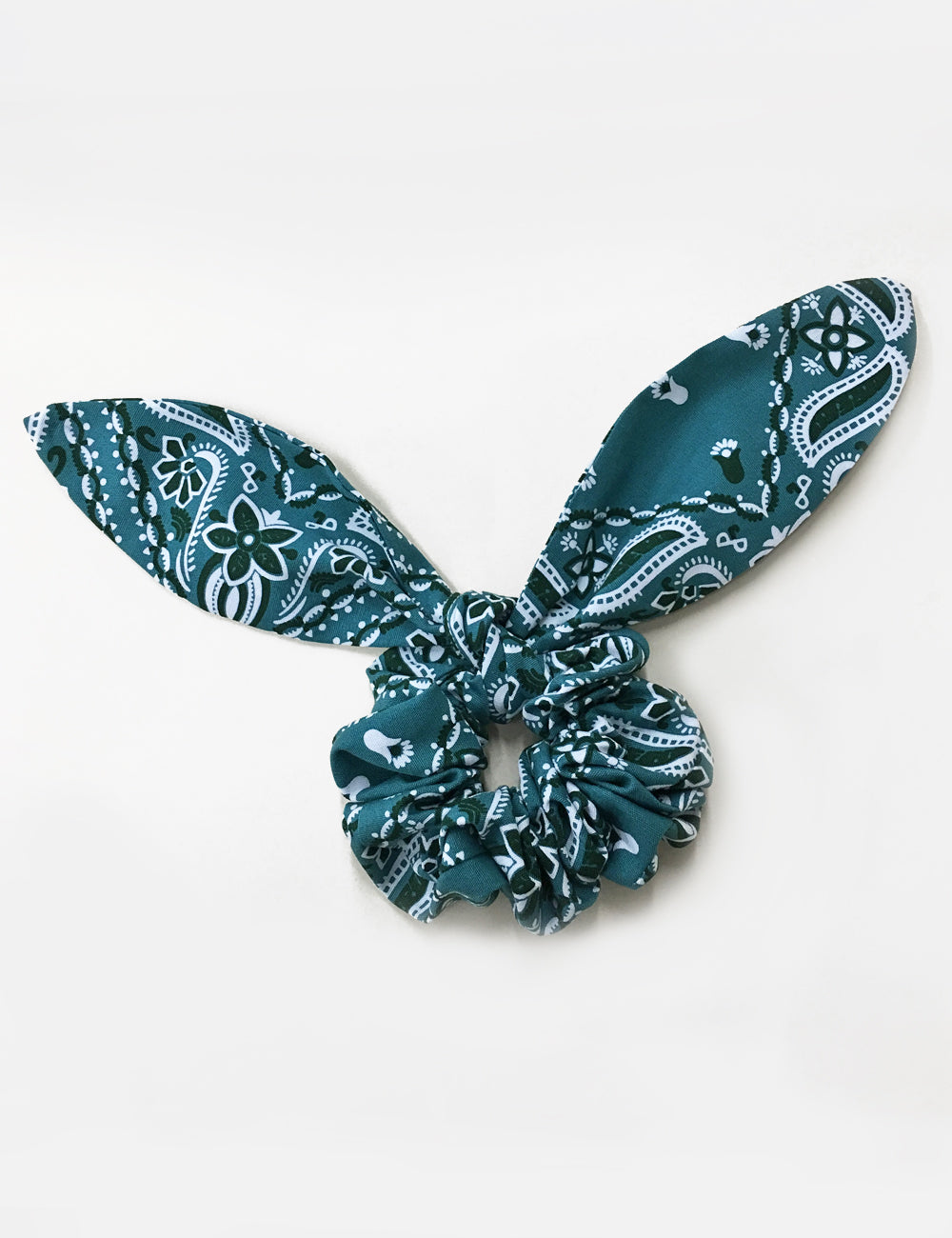 Teal Green Bandana Scrunchie & Tie