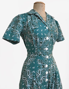 Scout for Loco Lindo Teal Green Bandana Print 1940s Carolina Romper