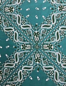 Teal Green Bandana Scrunchie & Tie
