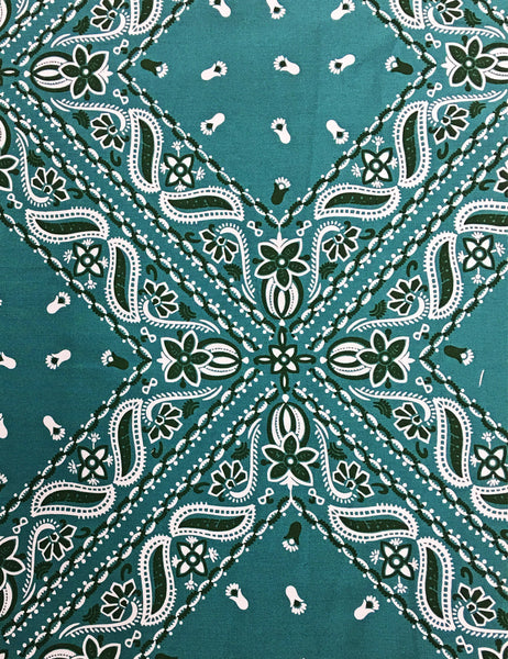 Teal Green Bandana Scrunchie & Tie