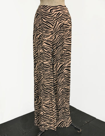 Tiger Print 1940s Style High Waisted Palazzo Pants - Size Large