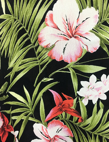 Pink & Black Tropical Print Mai Tai Knee Length Dress - FINAL SALE