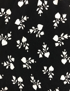 Black & White Tulip Hearts Retro Rosie 1940s Style Bib Overalls