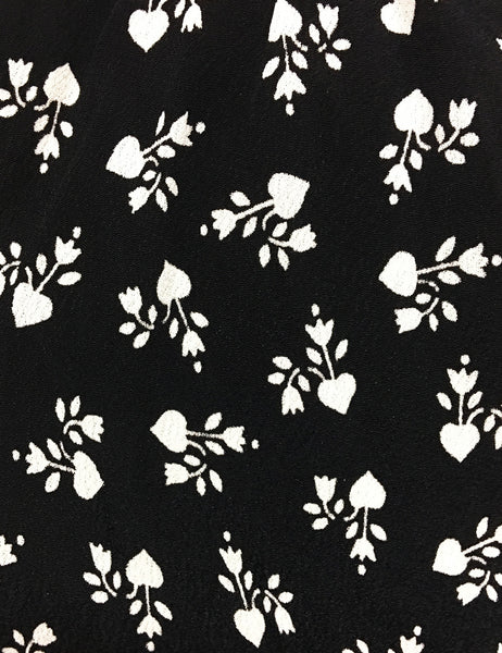 Black & White Tulip Hearts Retro Rosie 1940s Style Bib Overalls