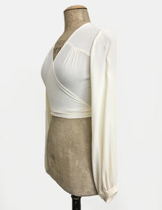 Vanilla Cream Vintage Inspired Babaloo Wrap Top
