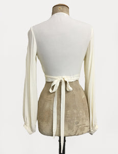Vanilla Cream Vintage Inspired Babaloo Wrap Top