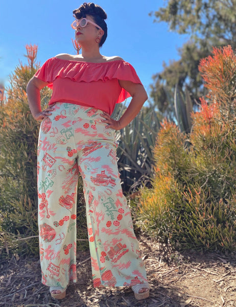 Doris Mayday for Loco Lindo - Mint Vegas Baby 40s High Waisted Palazzo Pants