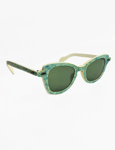 Authentic Vintage 1950s Blue & Cream Marbled Sunglasses