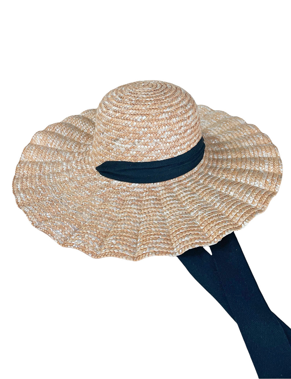 Wavy Brim Vintage Style Woven Sun Hat