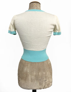 Wintergreen & Cream 1940s Style Eve Knit Sweater Top