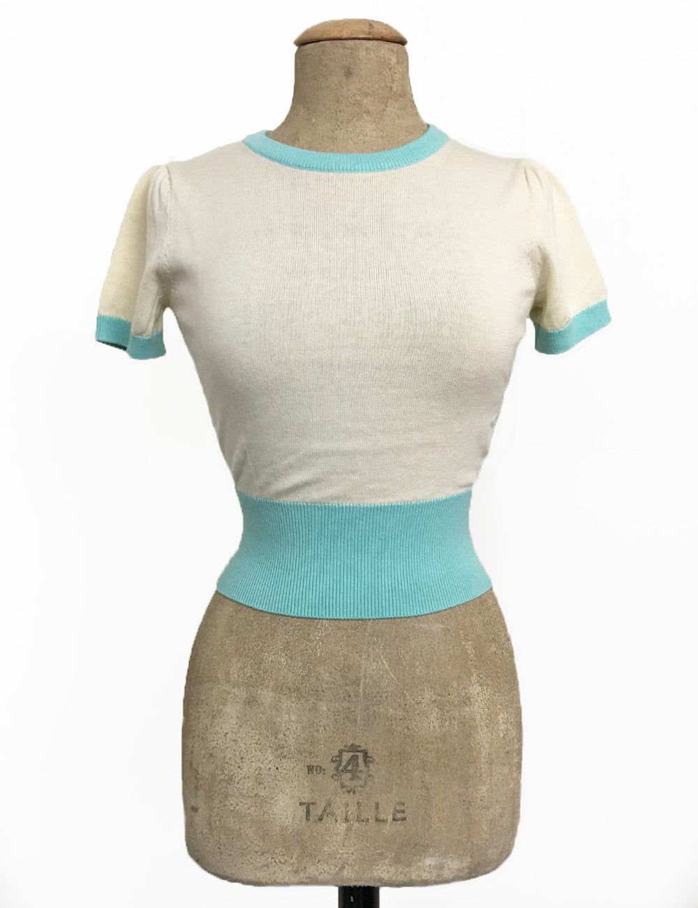 Wintergreen & Cream 1940s Style Eve Knit Sweater Top
