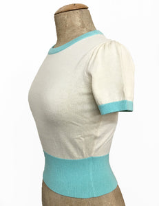 Wintergreen & Cream 1940s Style Eve Knit Sweater Top