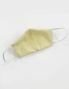 Yellow Seersucker Handmade Washable Face Mask