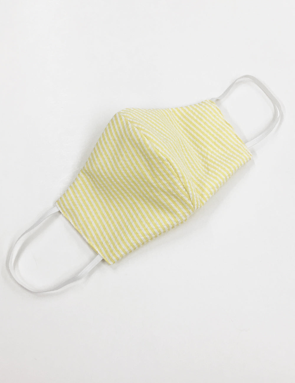 Yellow Seersucker Handmade Washable Face Mask