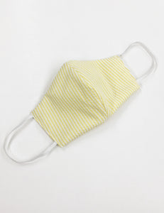 Yellow Seersucker Handmade Washable Face Mask