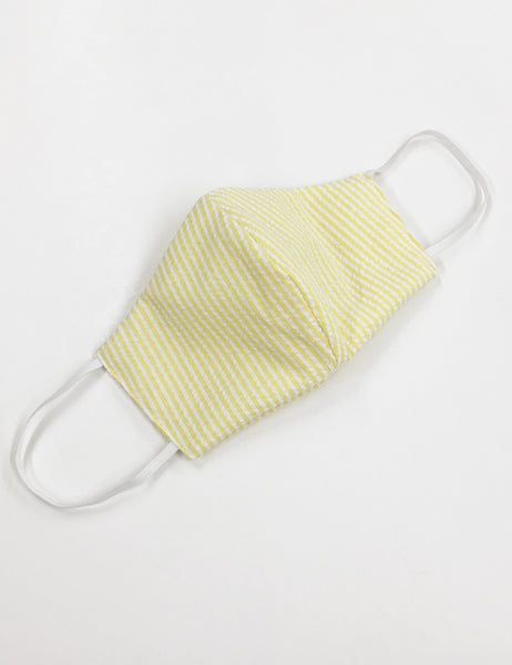 Yellow Seersucker Handmade Washable Face Mask