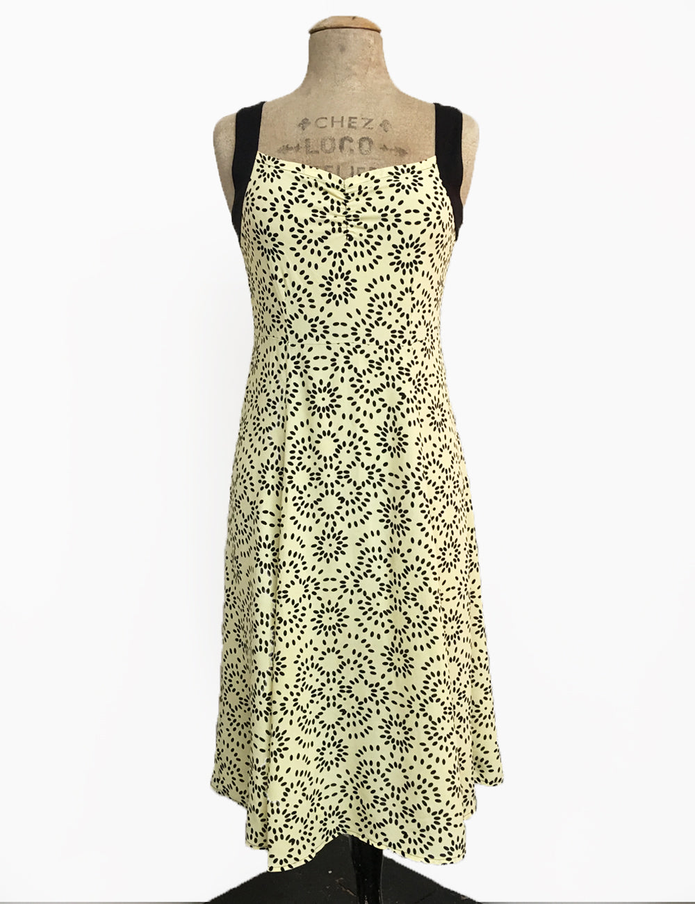 Yellow Geometric Print Vintage Style Sleeveless Mi Amor Dress