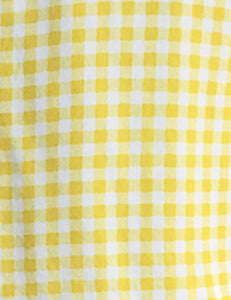 Yellow Gingham Retro Vacation Ruffle Dress With Belt