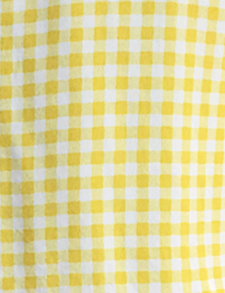 Yellow Gingham Print Retro Sleeveless Button Up Sally Top