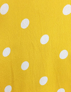 Yellow & White Polka Dot Sleeveless Knee Length Vintage Dress - FINAL SALE