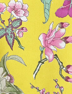 Yellow & Purple Iris Floral 1940s Inspired Marta Halter Swing Dress